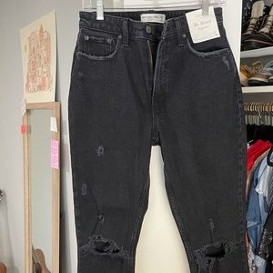 A&F curve love black skinny jeans